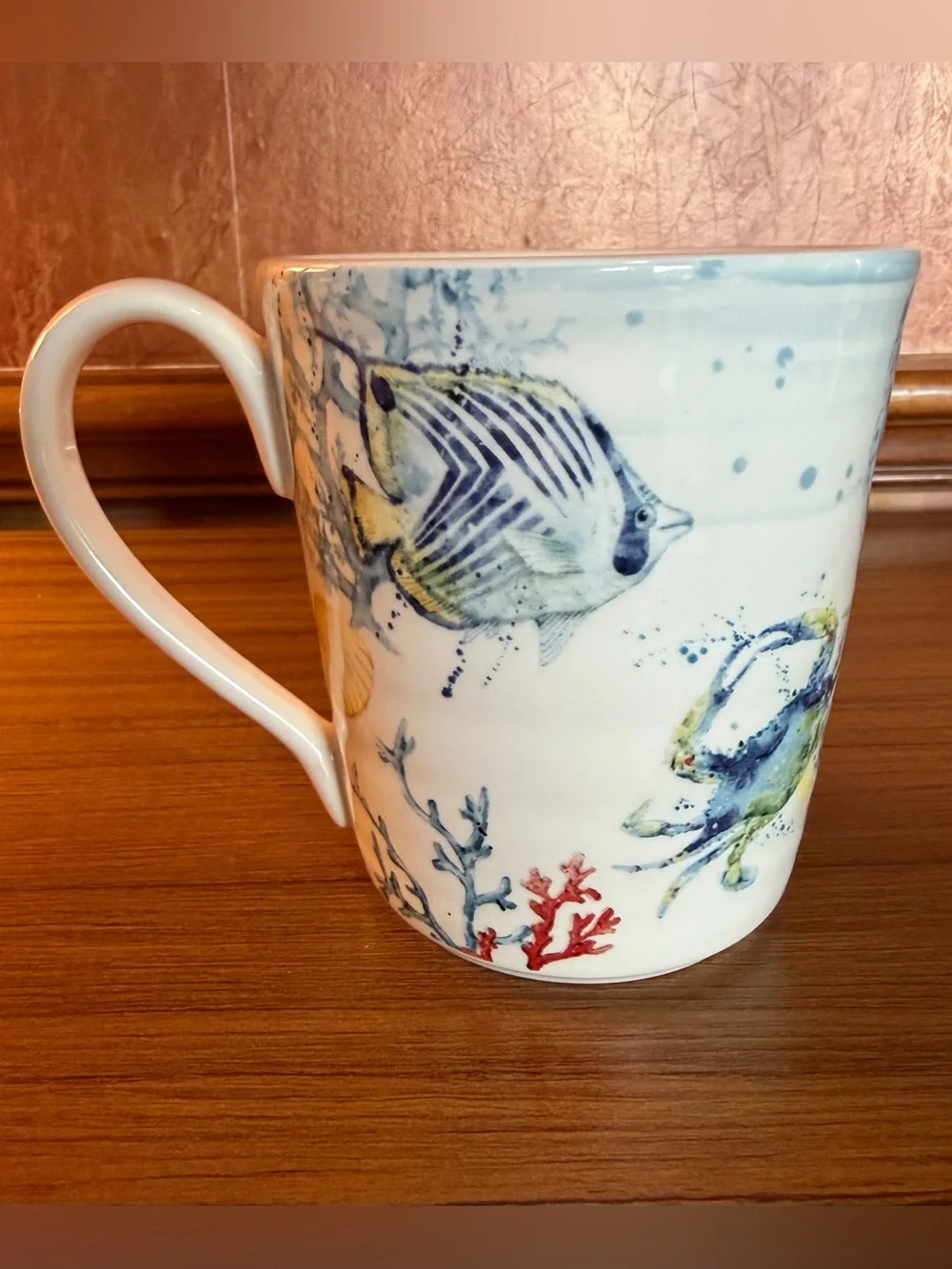 Pier 1 Sea Life Ironstone Coffee Mug